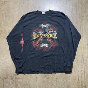 Godsmack Shirt Mens XL Black Gildan Long Sleeve Heavy Cotton Band Tee Rock